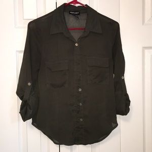 Olive shear button up